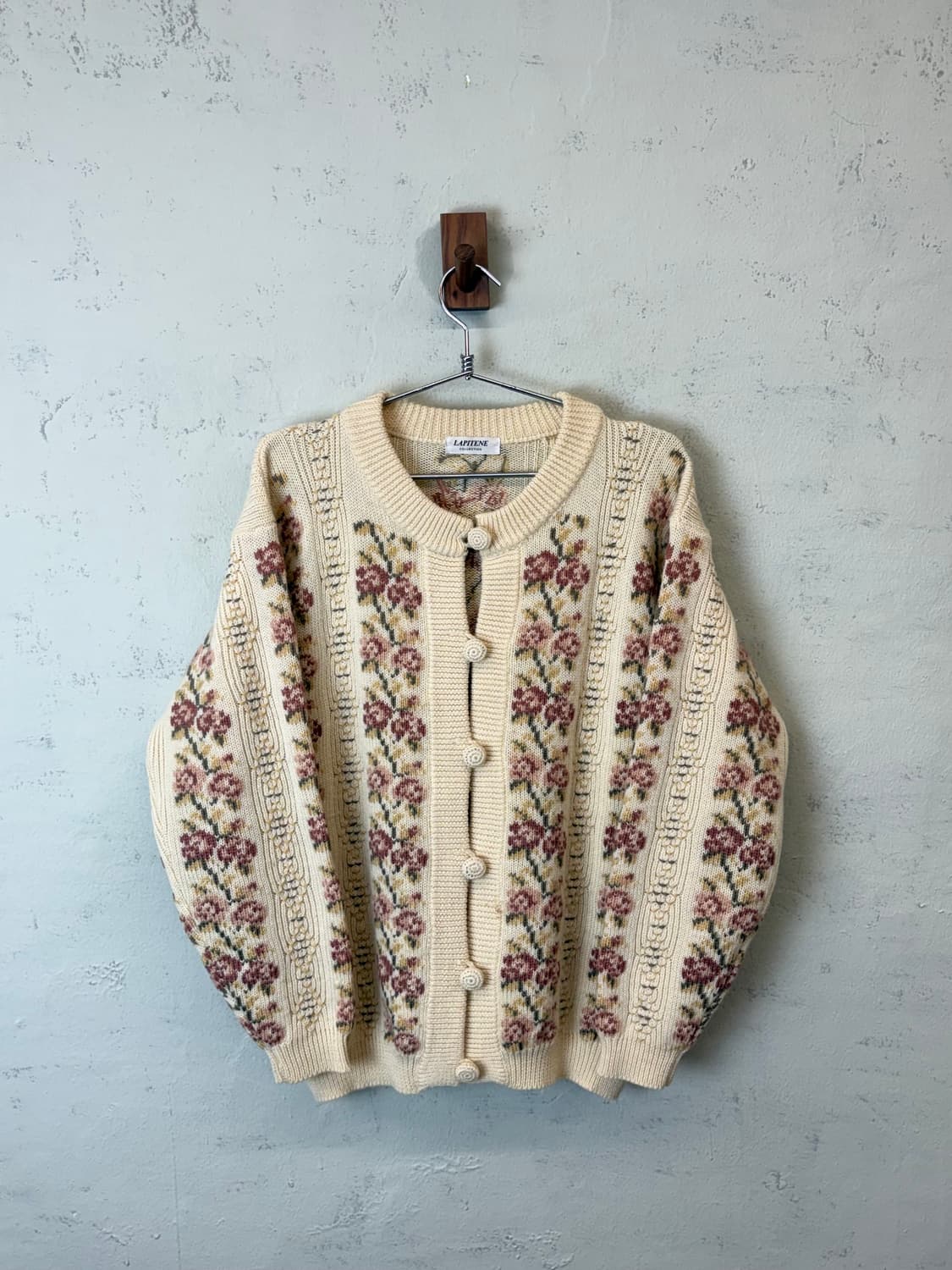 JPN 빈티지 플라워 니트 가디건 상품이미지1