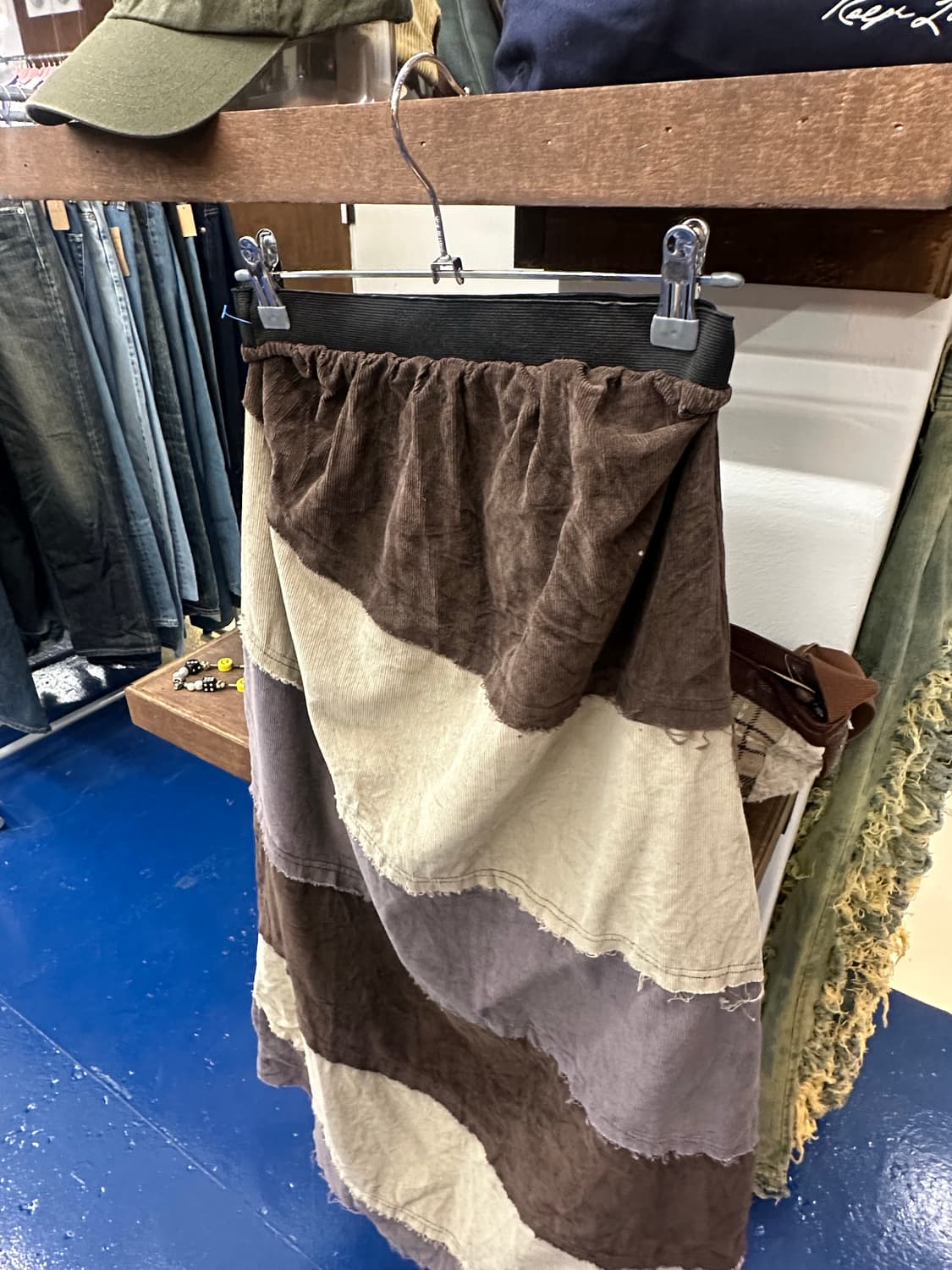 Jpn vtg 믹스 쿄듀로이 히피 스커트 상품이미지3