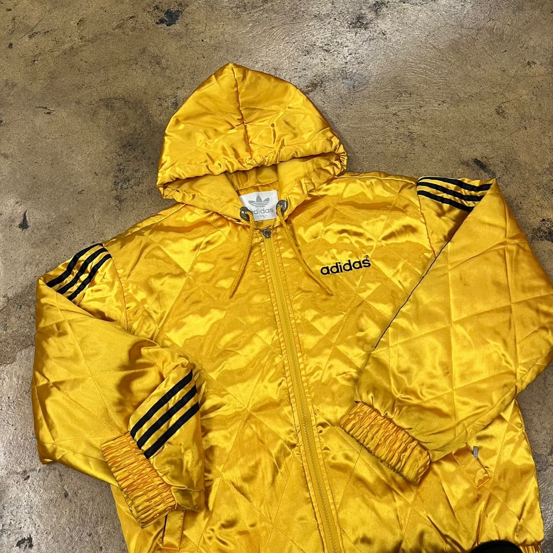 [정품/95] 아디다스 퀼팅 후드 옐로우 자켓 b14 상품이미지1