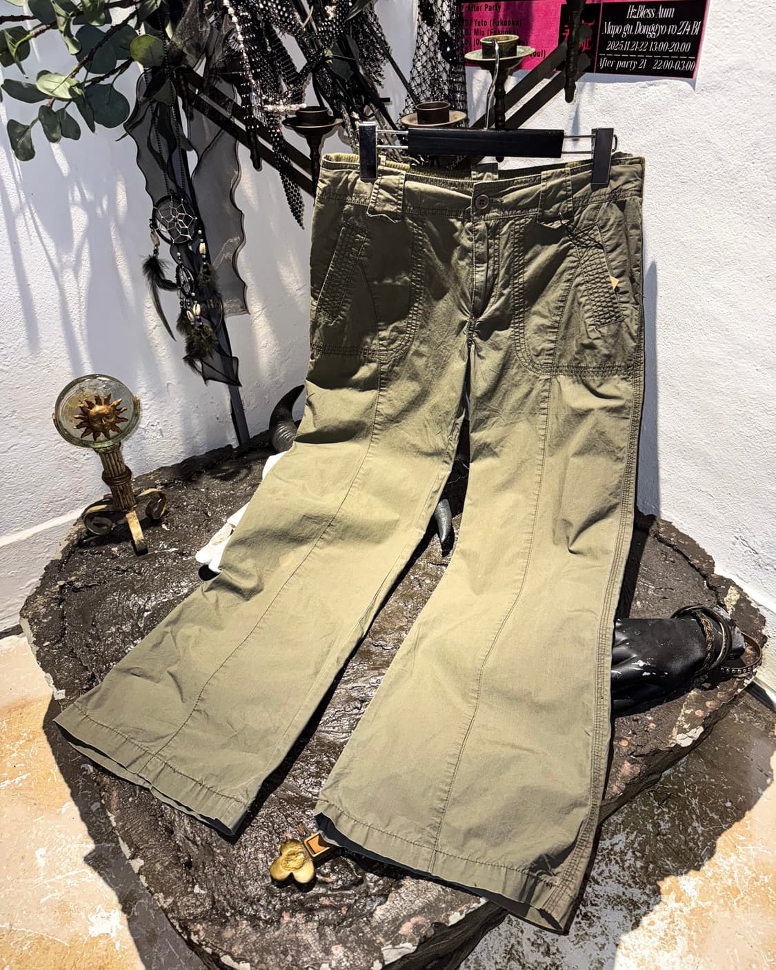 Vintage Military Washed  Flare Pants 상품이미지4