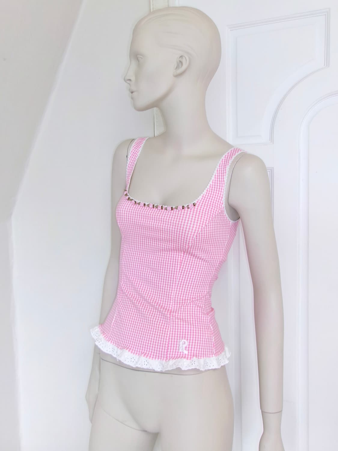 Coquette baby Corsage Check Top 상품이미지7