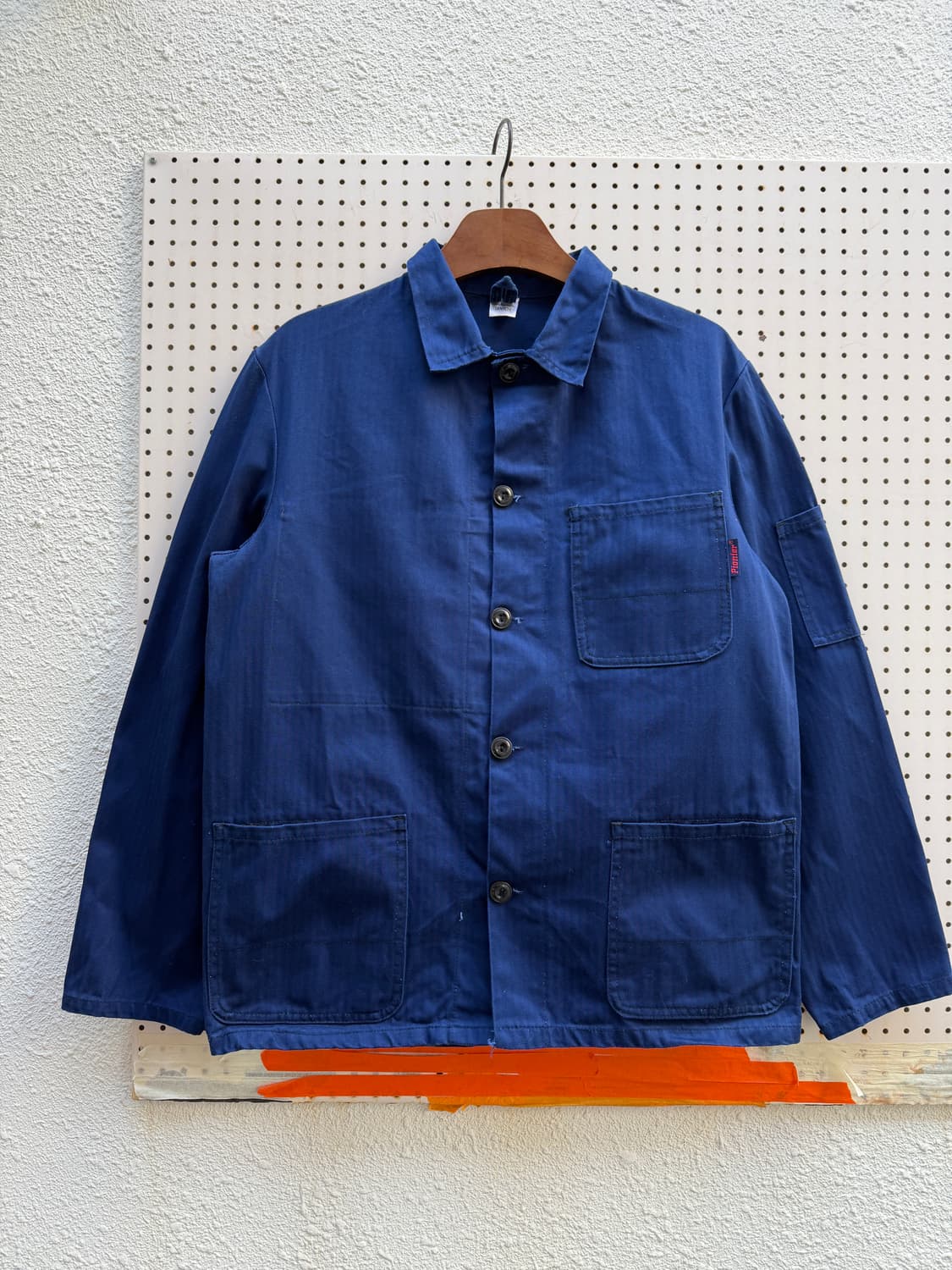 HBT NAVY PIONEER OLD EURO 헤링본트윌 프렌치워크자켓 상품이미지1