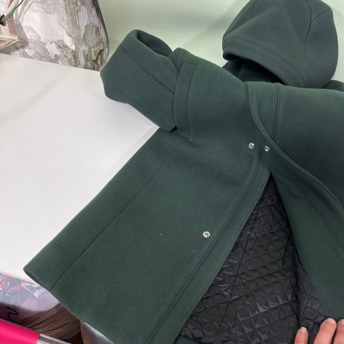 95 지오송지오 청록 더플 후드코트 상품이미지2