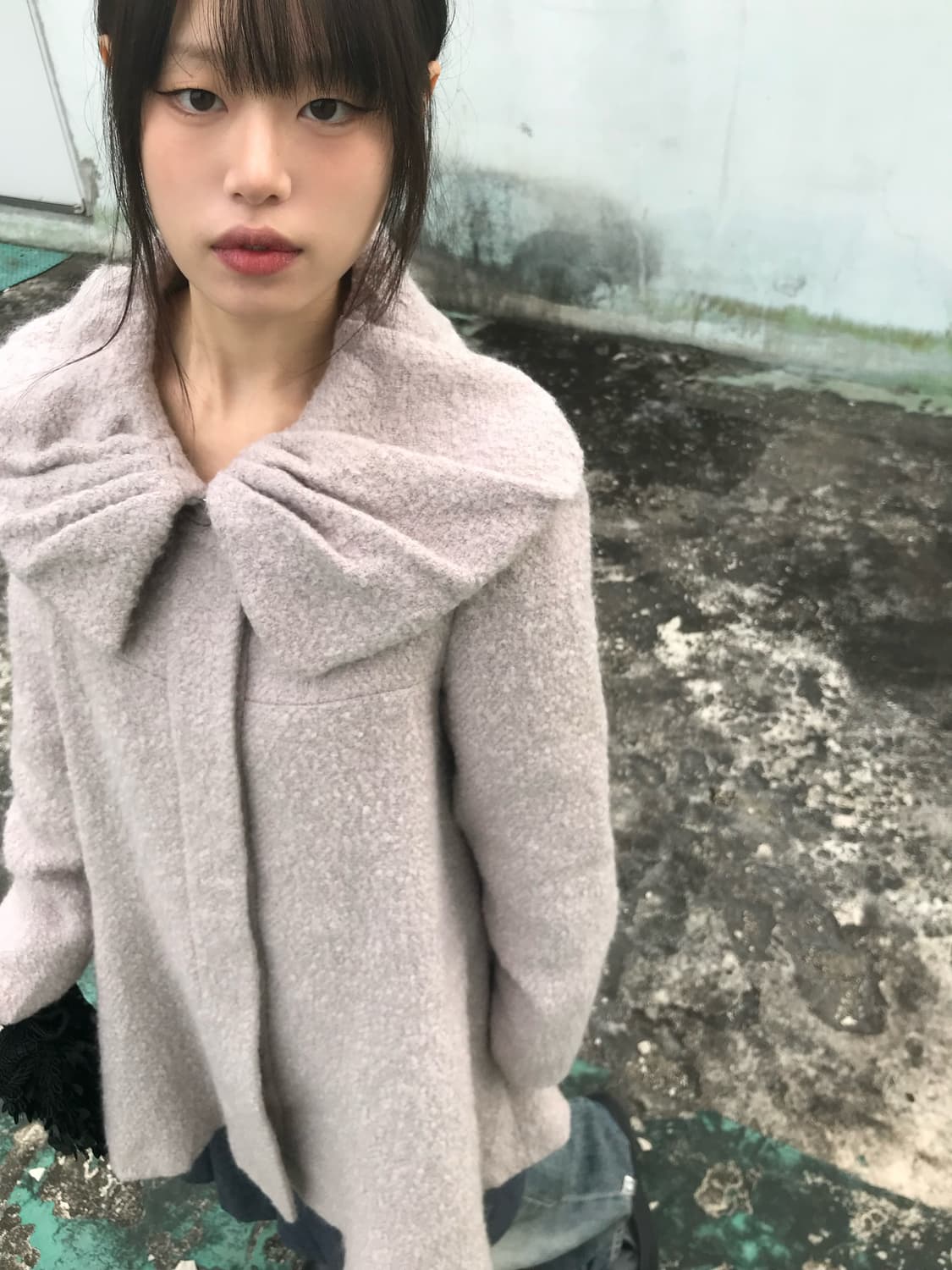 베이비핑크 리본 코트 상품이미지5