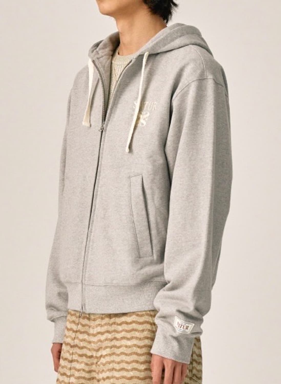 세터 클래식 로고 공용 후드집업 멜란지그레이  상품이미지3