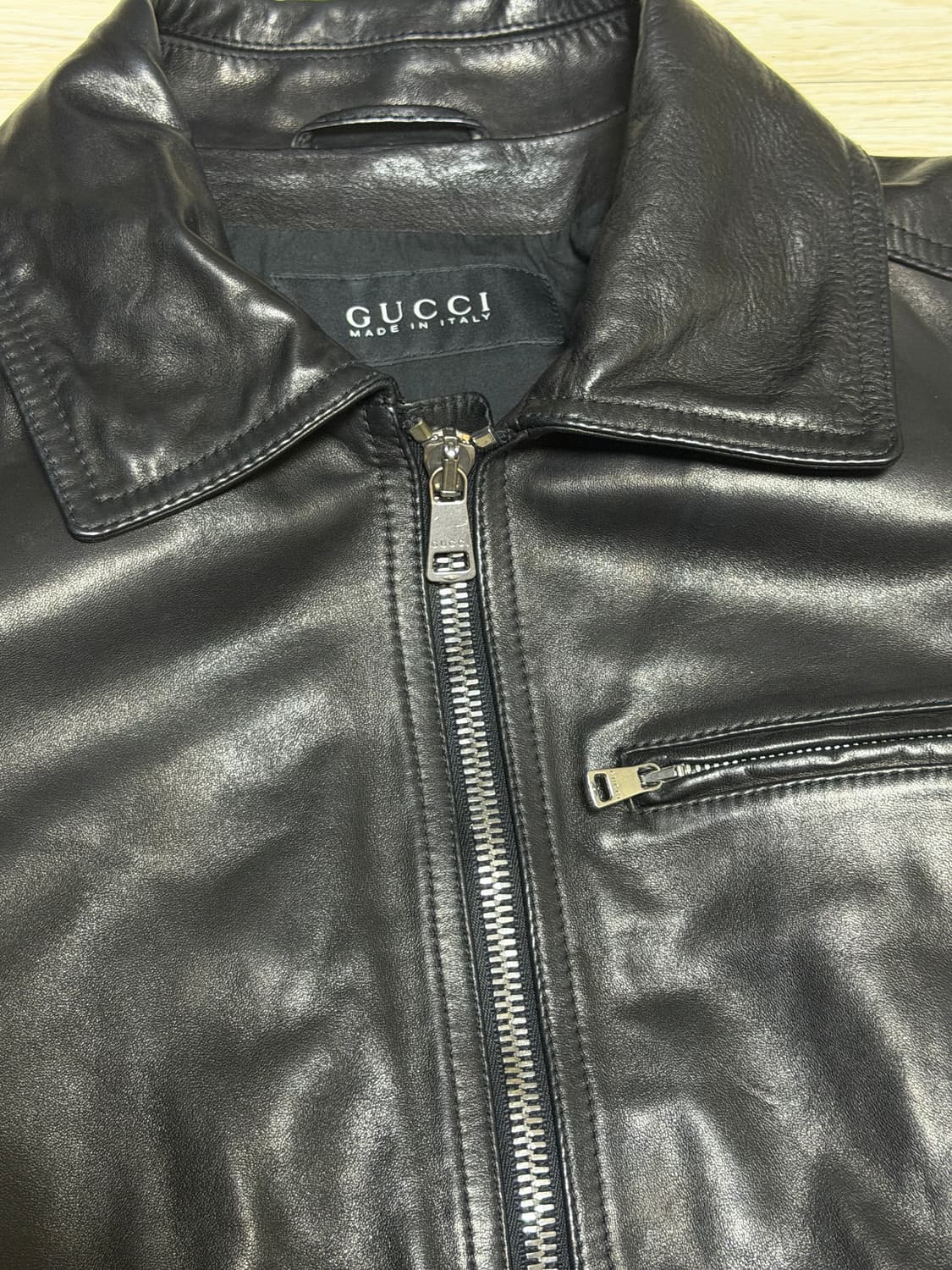 구찌 by 톰포드 블랙 램스킨 레더 자켓 50 상품이미지7