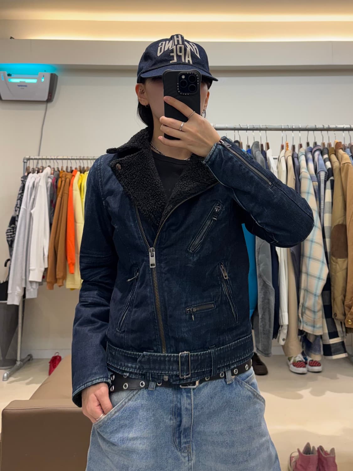 디젤 멀티지퍼 데님 무스탕 상품이미지6