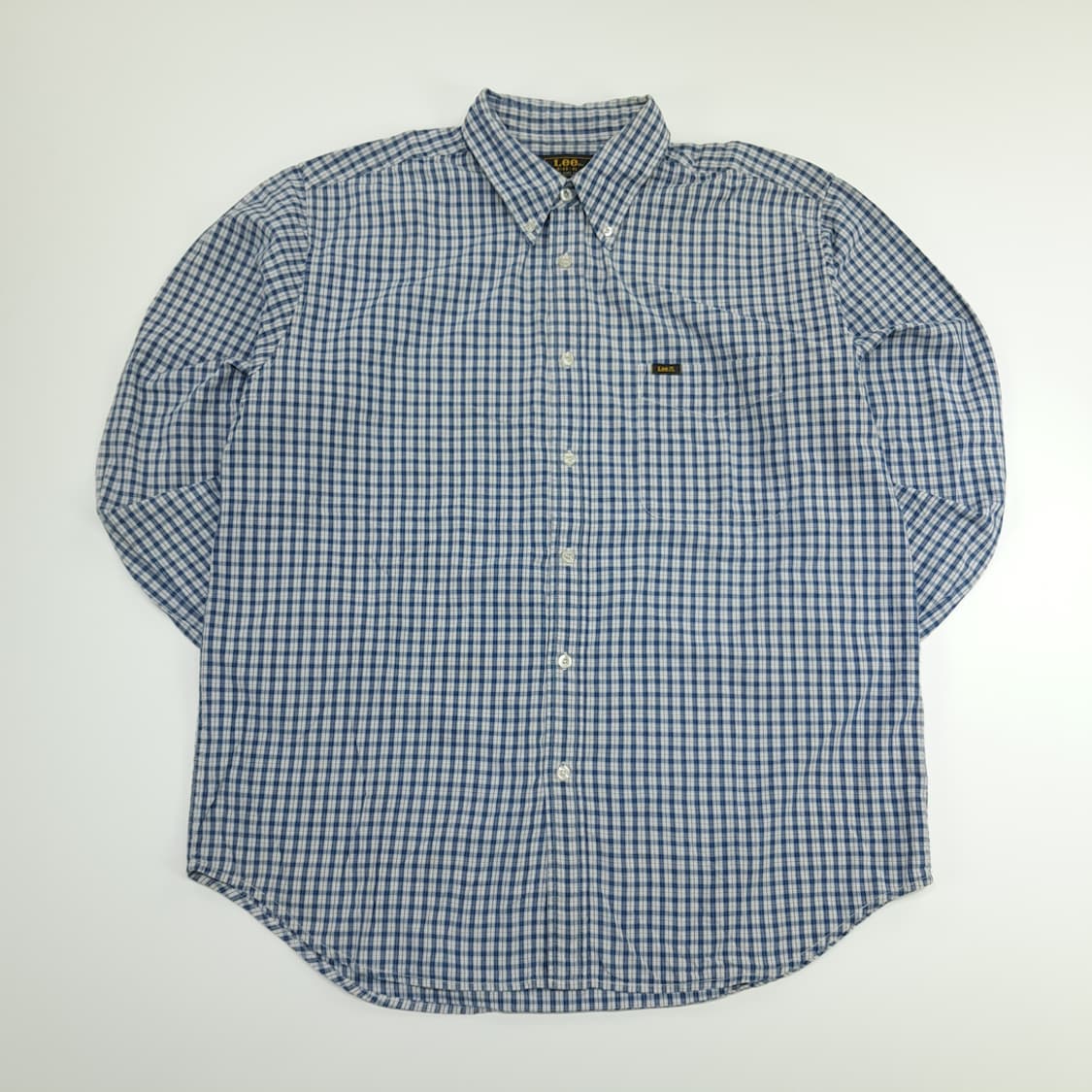 CN681 XL LEE 리 블루 스몰 타탄체크 긴팔 셔츠 남방 상품이미지1