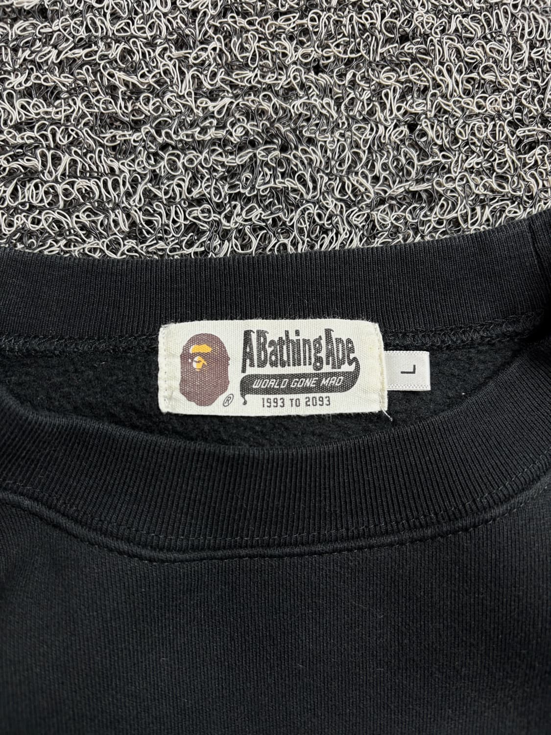 베이프 컬리지 크루넥 스웻 셔츠 블랙 2544 상품이미지3