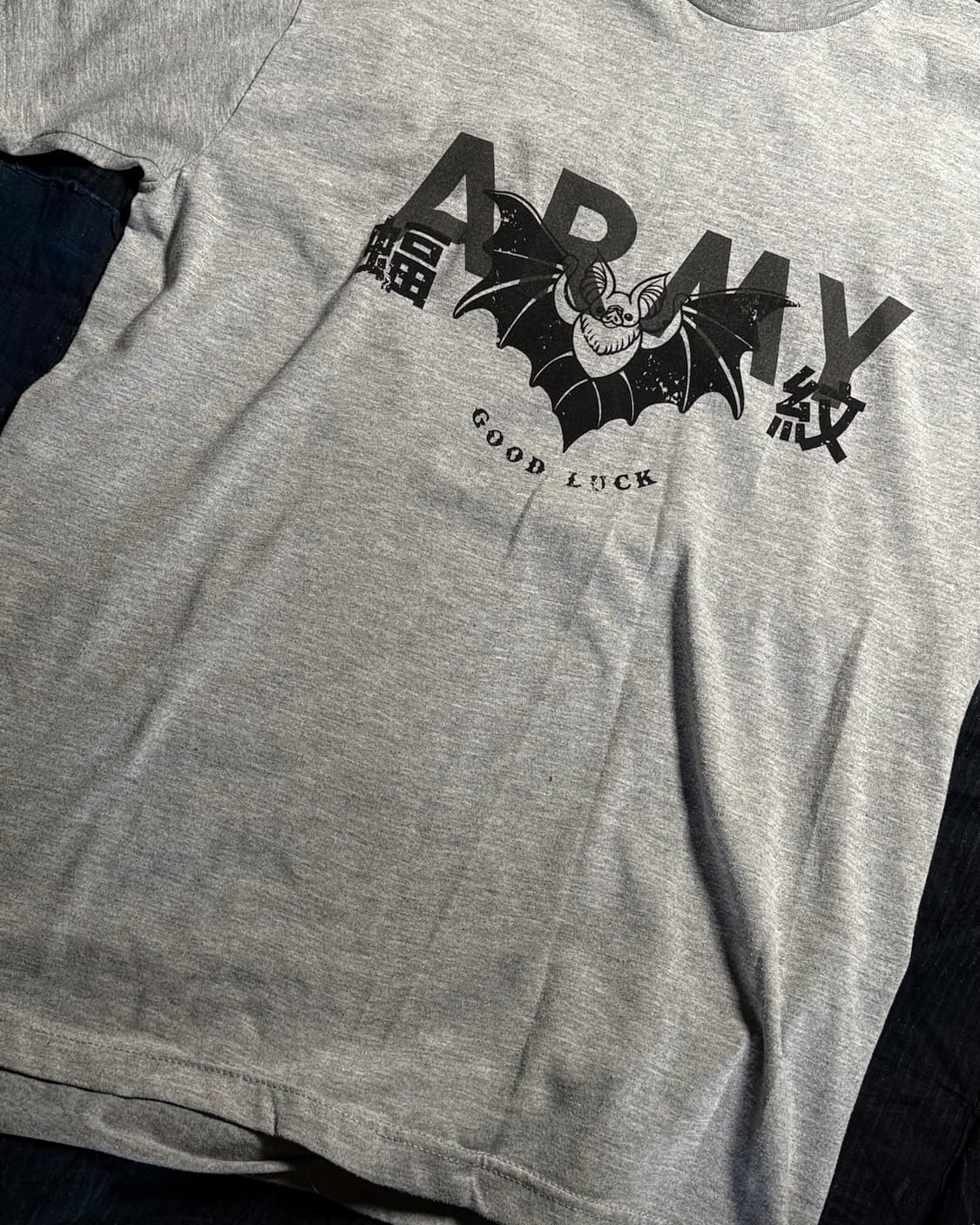 00‘s U.S Army 박쥐 패턴 스텐실 IPFU 티셔츠 M 상품이미지3
