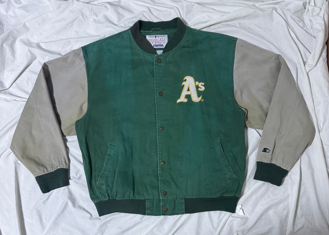 90s 스타터 오클랜드 애슬레틱스 팀 바시티 자켓 상품이미지4