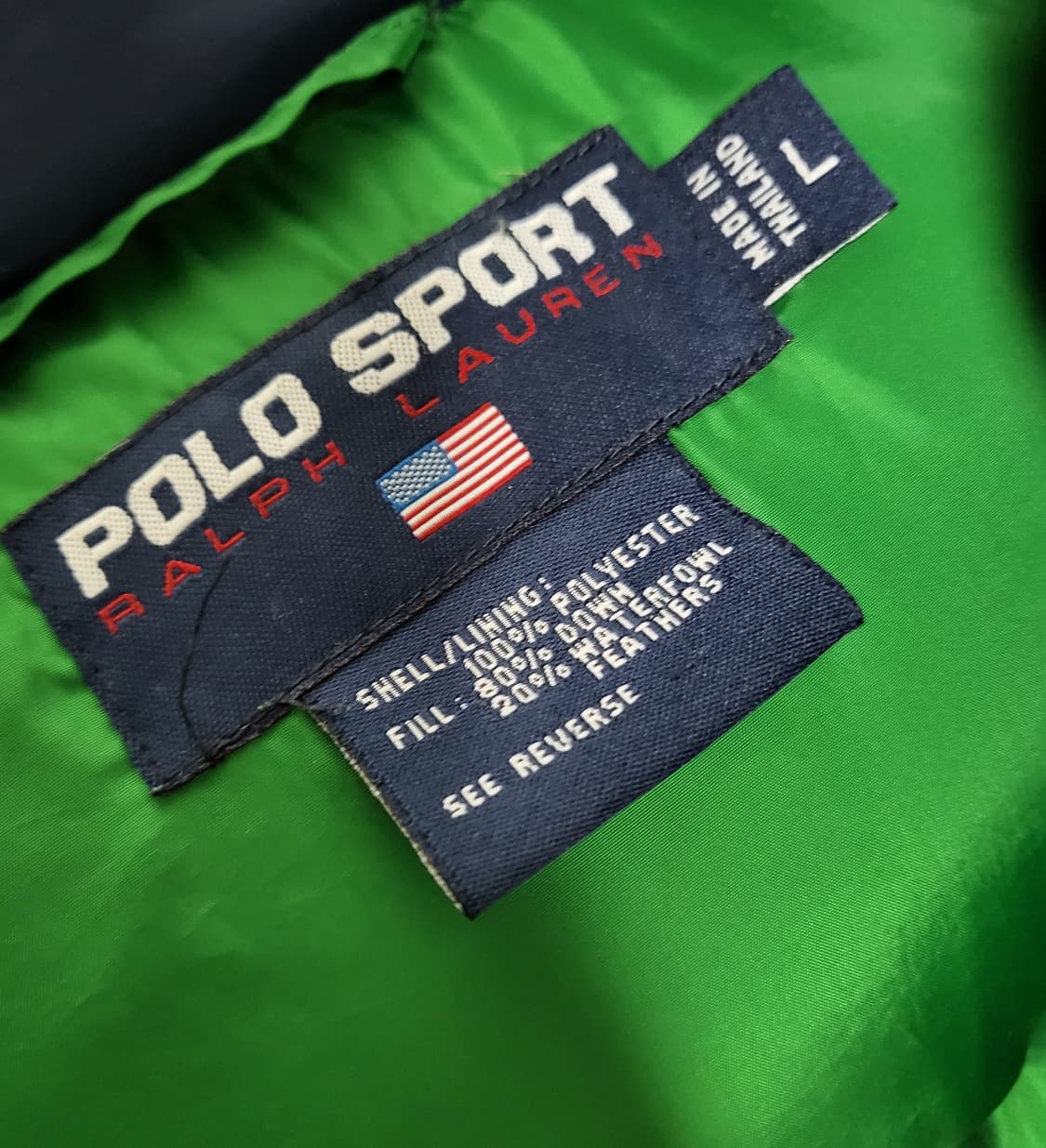 정품 빈티지 폴로 랄프로렌 남성 패딩 L 네이비 상품이미지4
