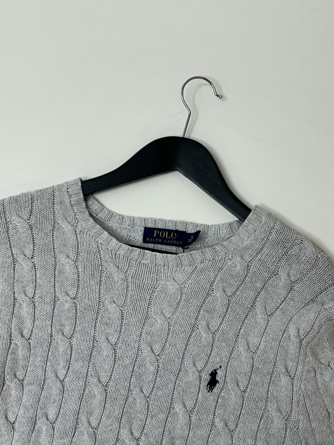 Polo 폴로 랄프로렌 라이트 그레이 케이블 니트 상품이미지1