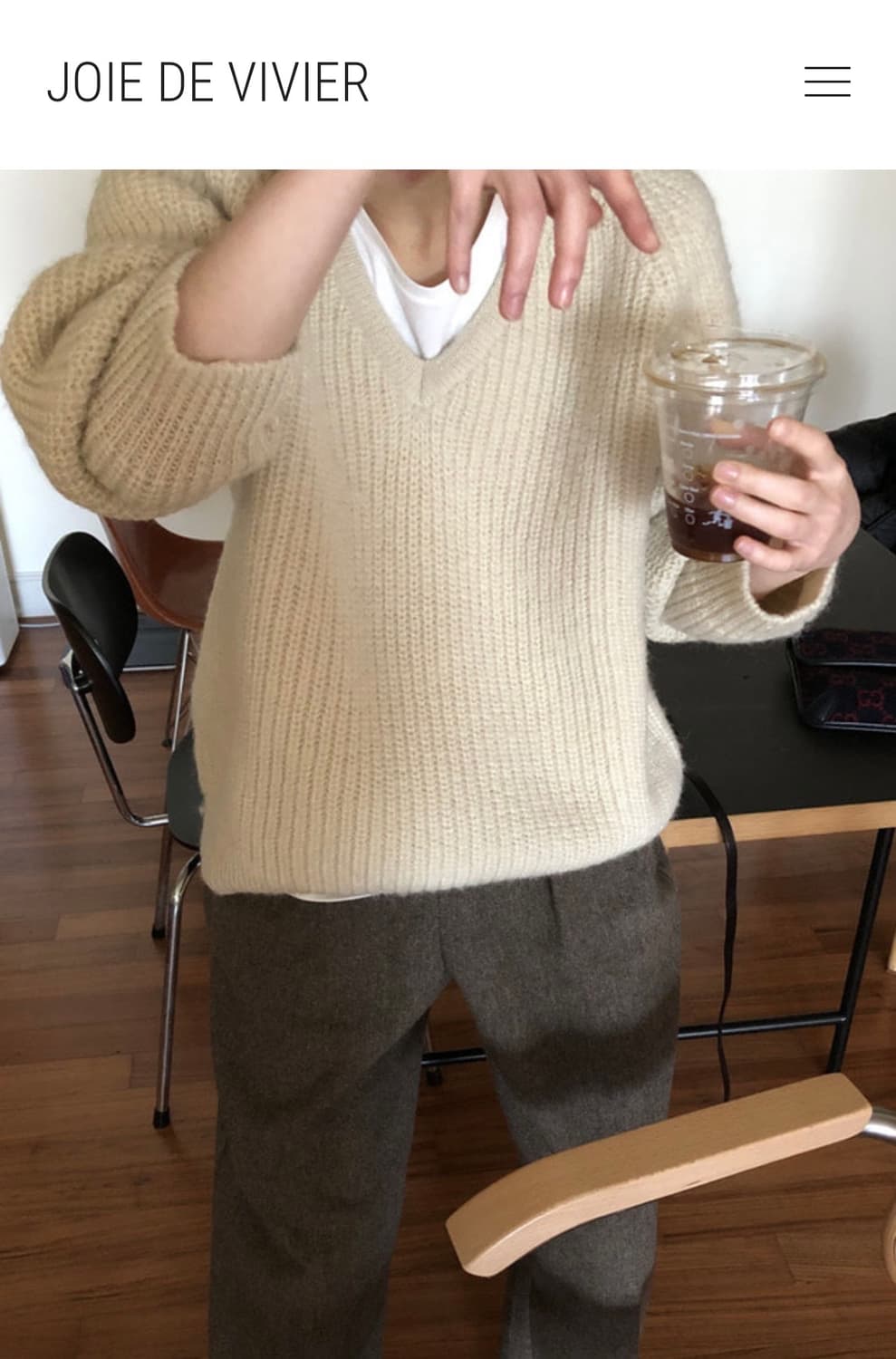 조이드비비에 vintage wool knit - 블랙 상품이미지4