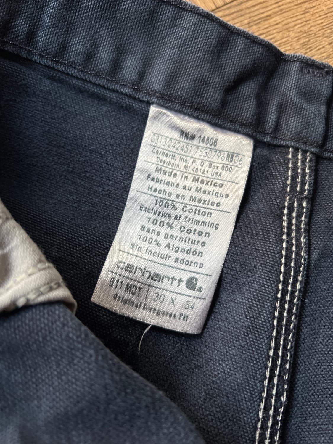 [30]칼하트 USA 디스트로이드 미드나잇 네이비 싱글니 카펜터 워크팬츠 상품이미지4