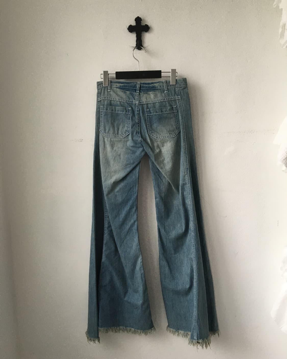 Fringe point boots cut denim pants 상품이미지2