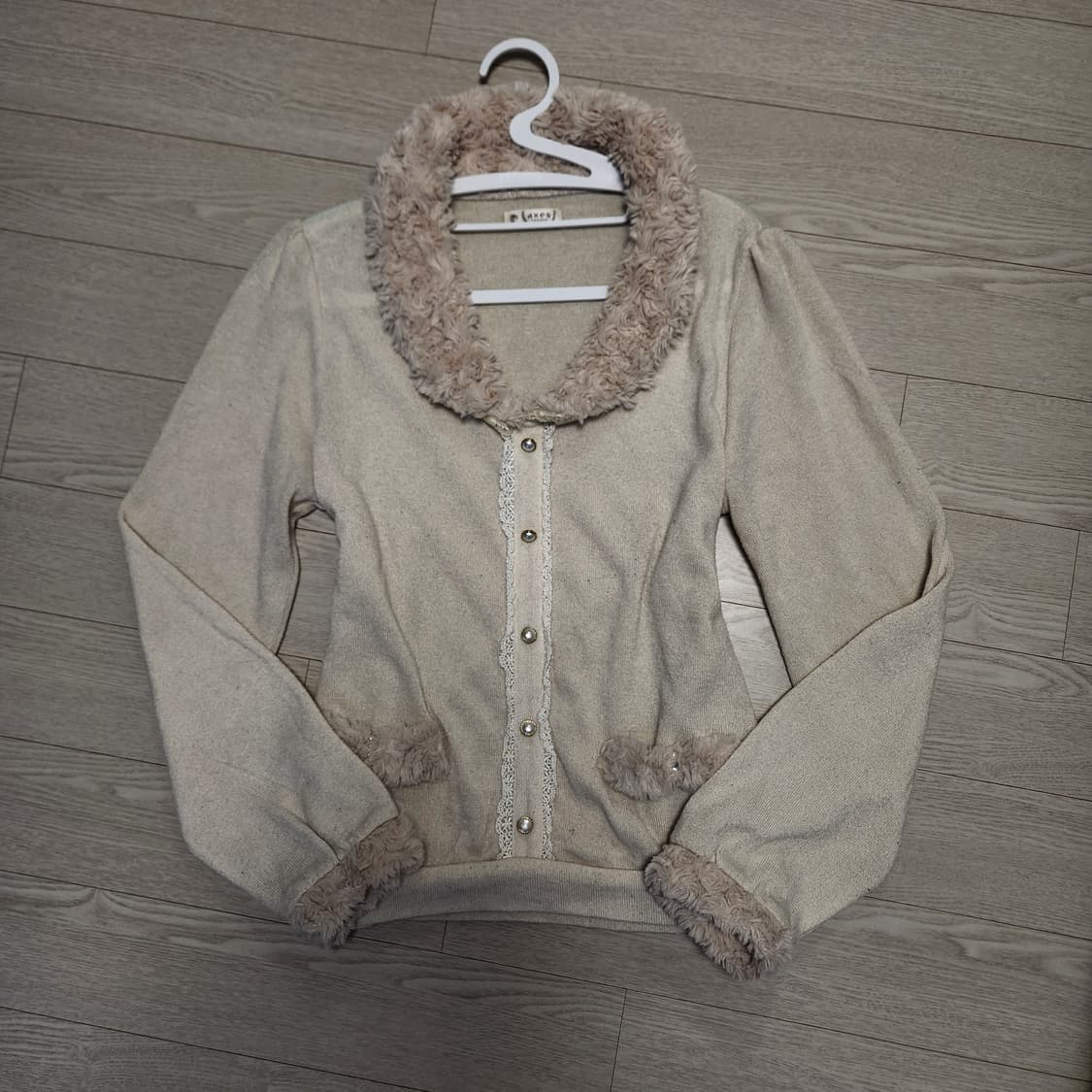 axes femme 아이보리 퍼 니트 갸루 히메갸루 상품이미지1