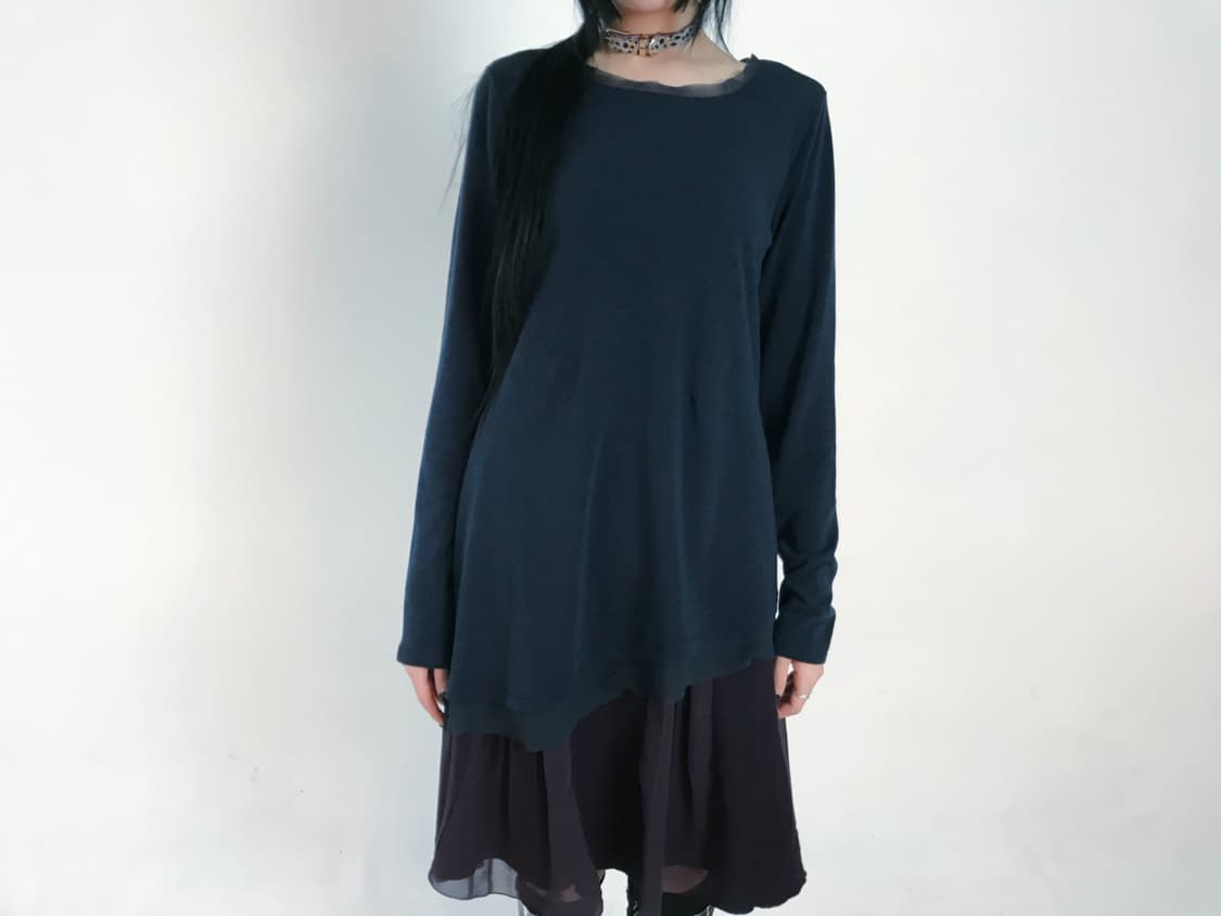 Verawang flowing layered navy sleeve  상품이미지4
