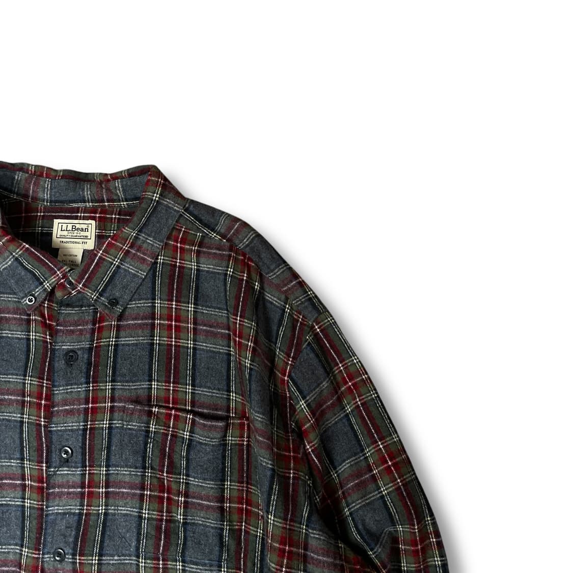 엘엘빈 레드 그린 블루 체크 울 긴팔 셔츠 트레디셔널 핏 2XL 상품이미지2