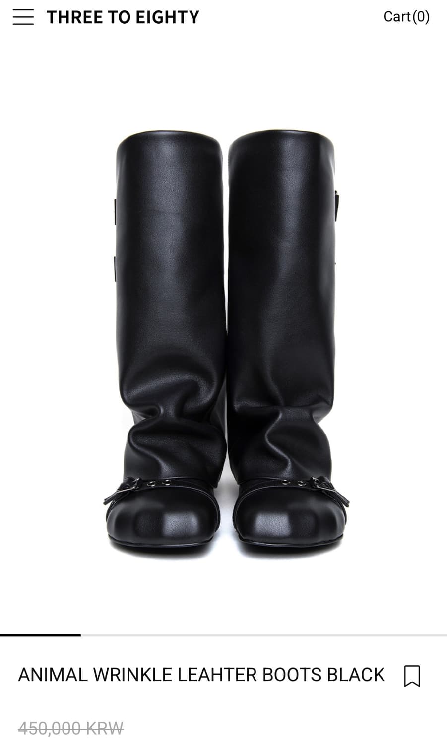 쓰리투에이티 ANIMAL WRINKLE LEAHTER BOOTS BLAC 상품이미지1