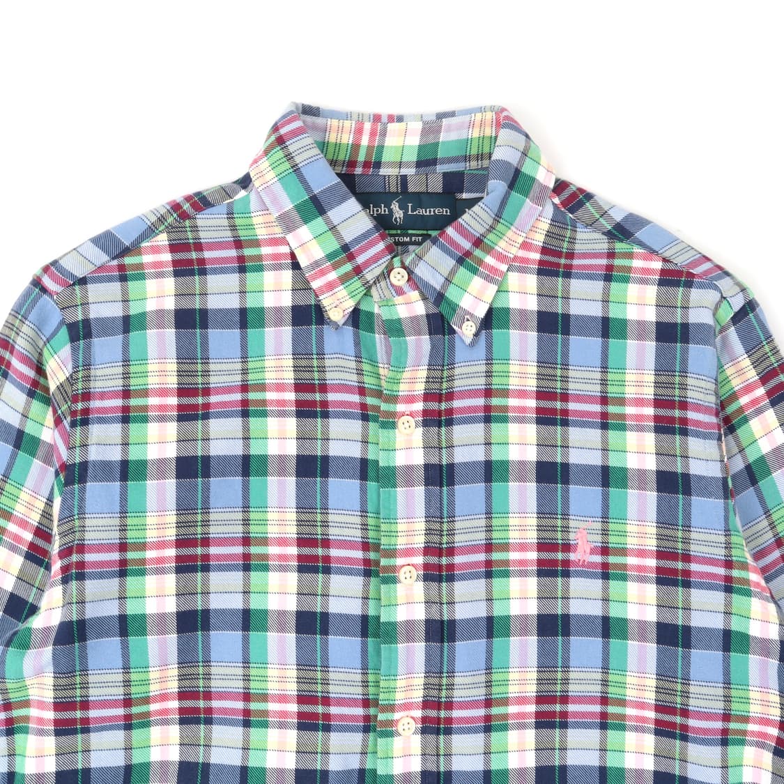 폴로 랄프로렌 블루 마드라스 체크 커스텀핏 셔츠 상품이미지2