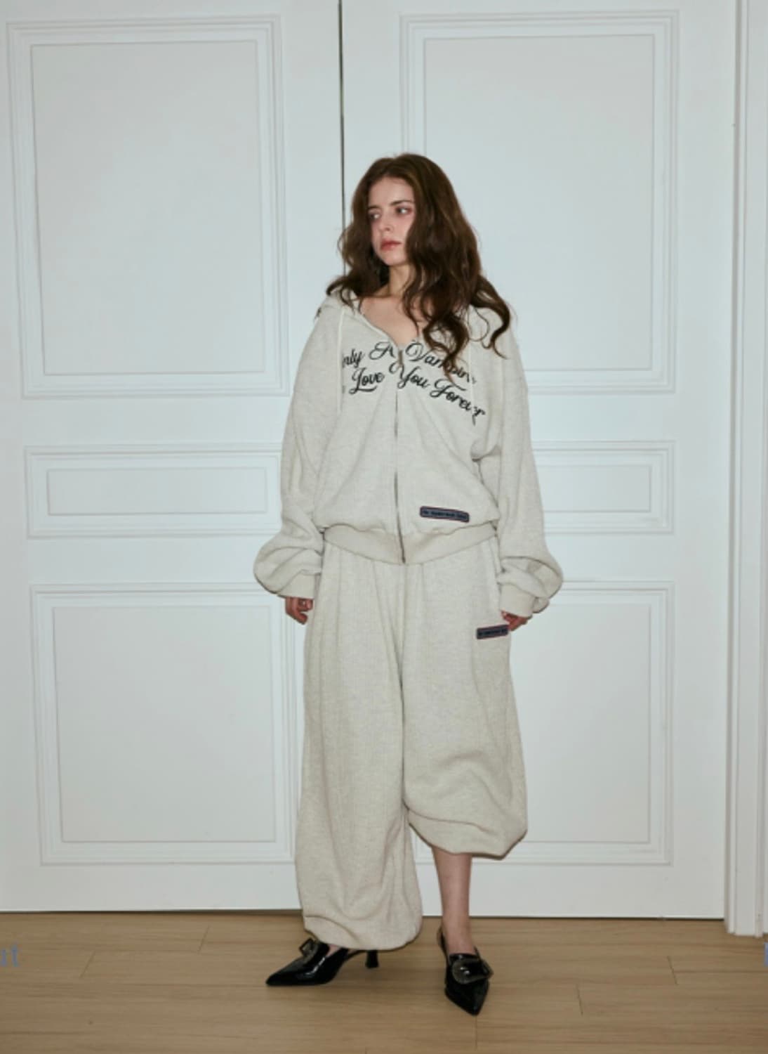 더미스테리어스호텔 와플 셋업 (아일릿 착용) 상품이미지1