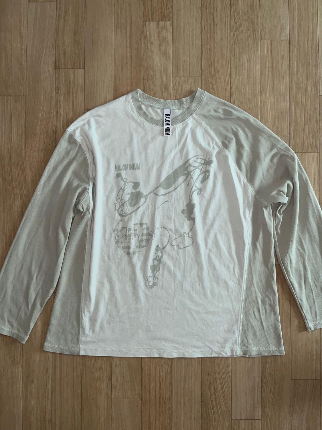 할로미늄 이해선 드로잉 티 green 상품이미지6