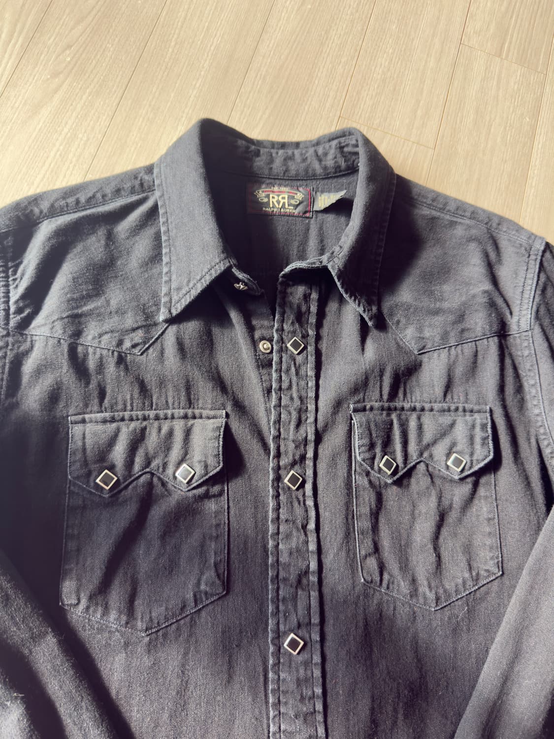 rrl 더블알엘 웨스턴 셔츠 블랙 xl 상품이미지3