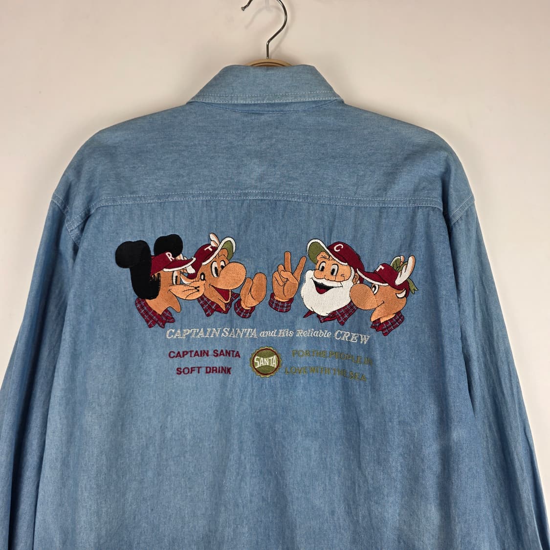 캡틴산타 샴브레이 자수 남방 상품이미지1