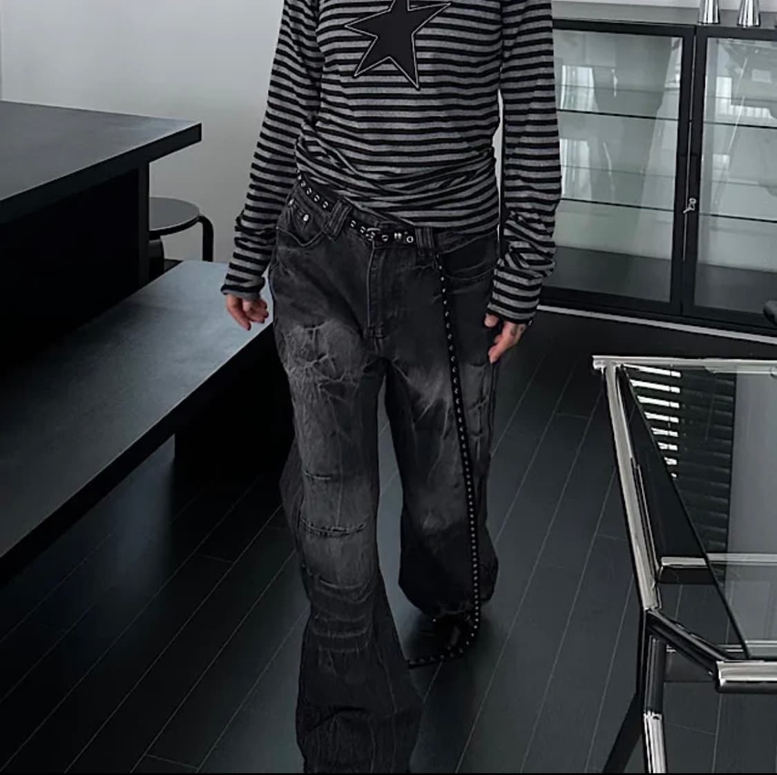 크렉 워싱 데님 팬츠 M (새상품) 상품이미지1