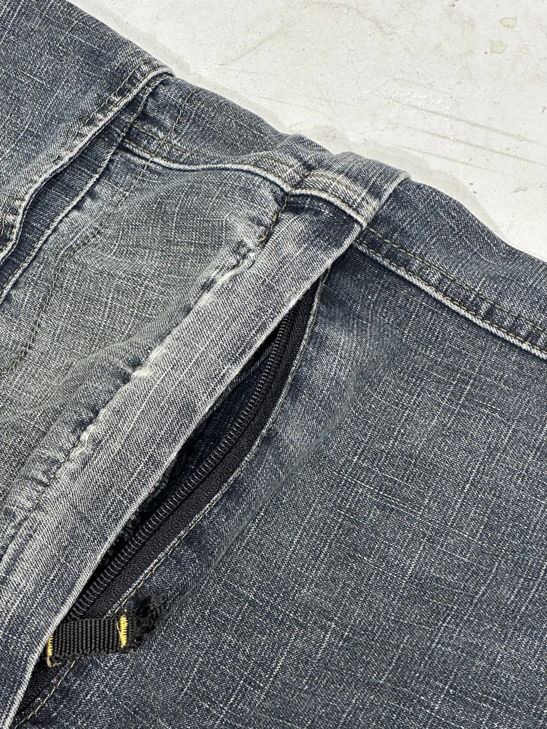 빈티지 RAZZO 중청 대대장 유틸리티 절개 와이드 데님 팬츠 청바지  상품이미지8