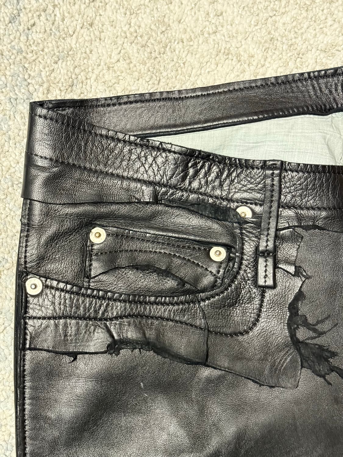 솔로이스트 러프아웃 레더 진 15AW  상품이미지2