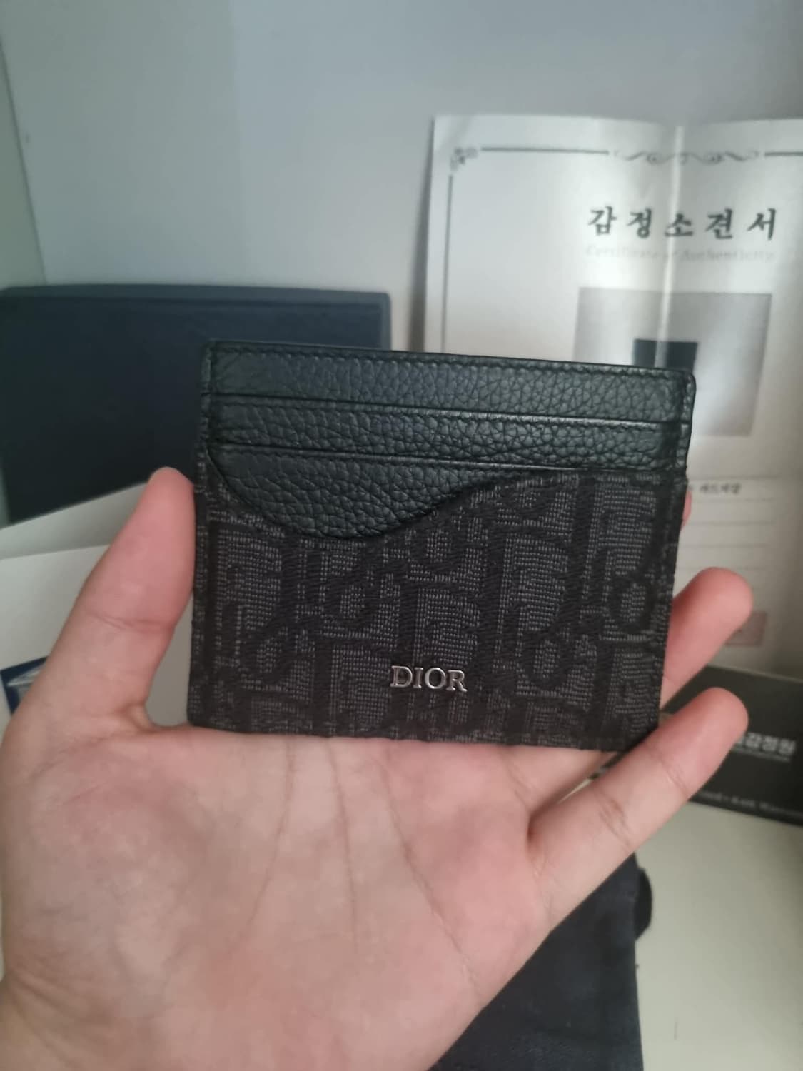 [ 풀구성,새상품급 ] 디올 오블리크 새들 카드지갑 블랙 상품이미지2