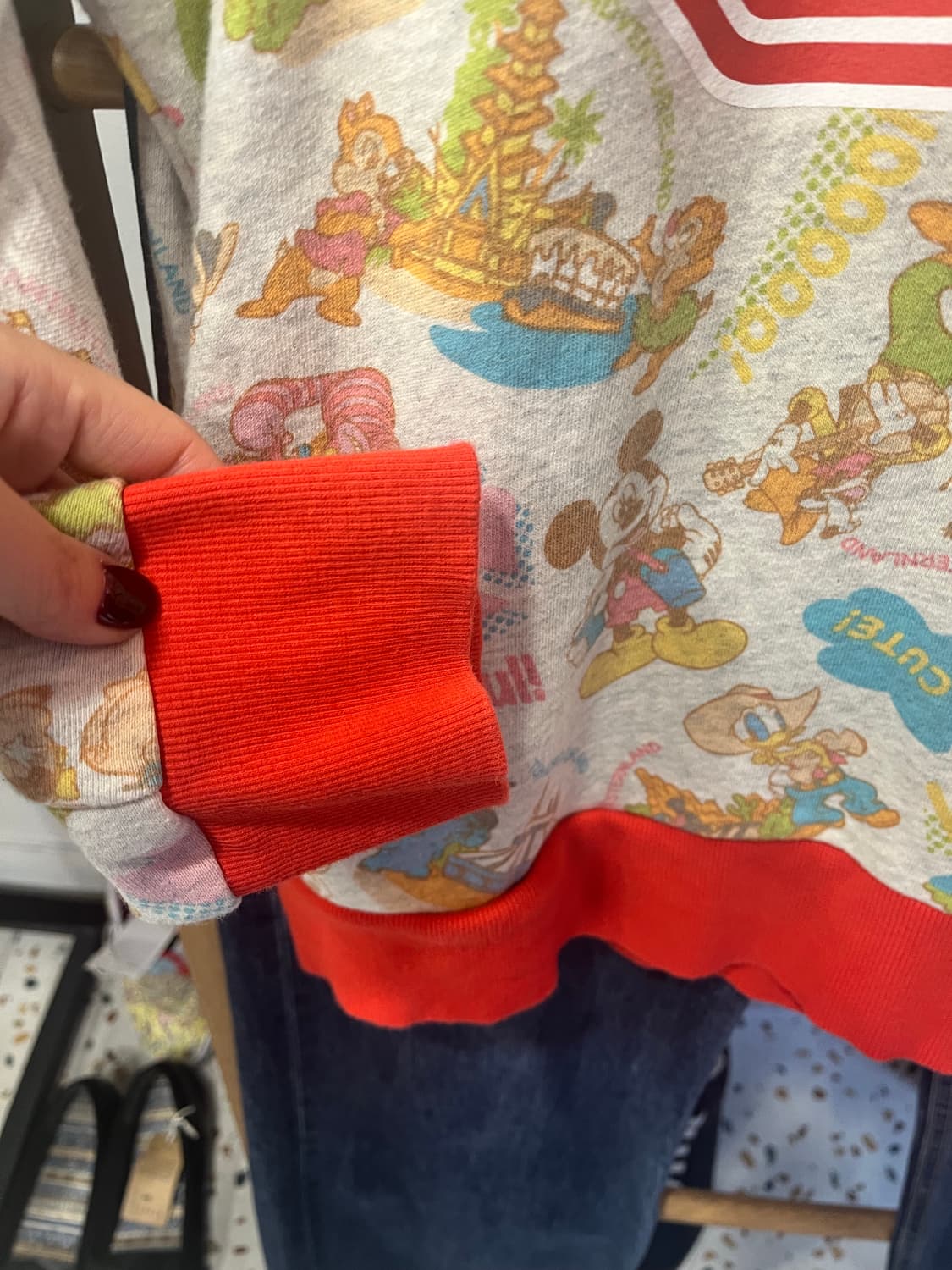 도쿄 디즈니랜드 정품 올오버 프린팅 후드티 (M) 상품이미지6