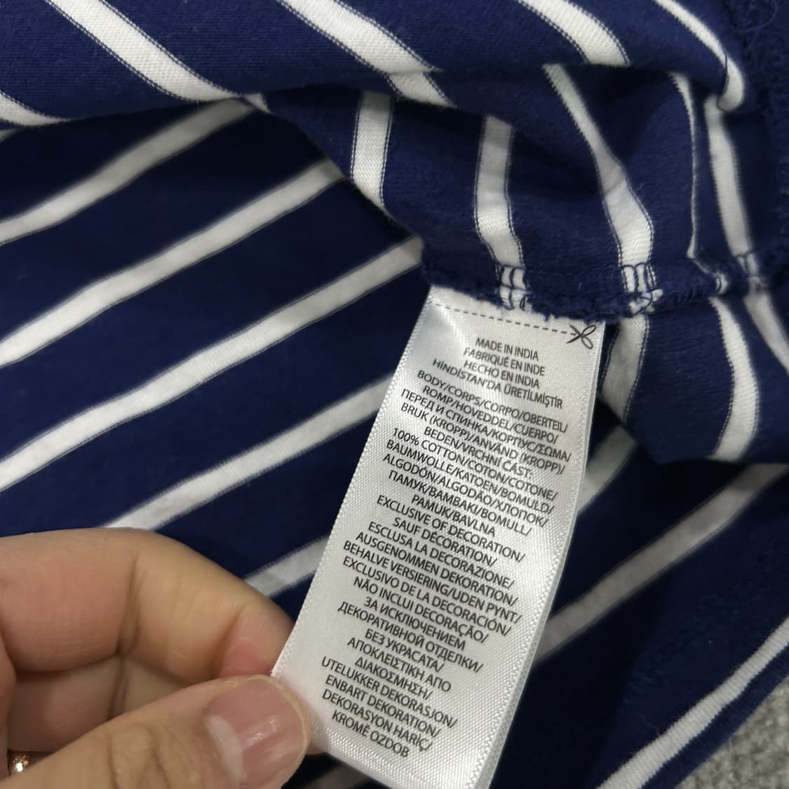 폴로 랄프로렌 스트라이프 긴팔티 실측 s 상품이미지4