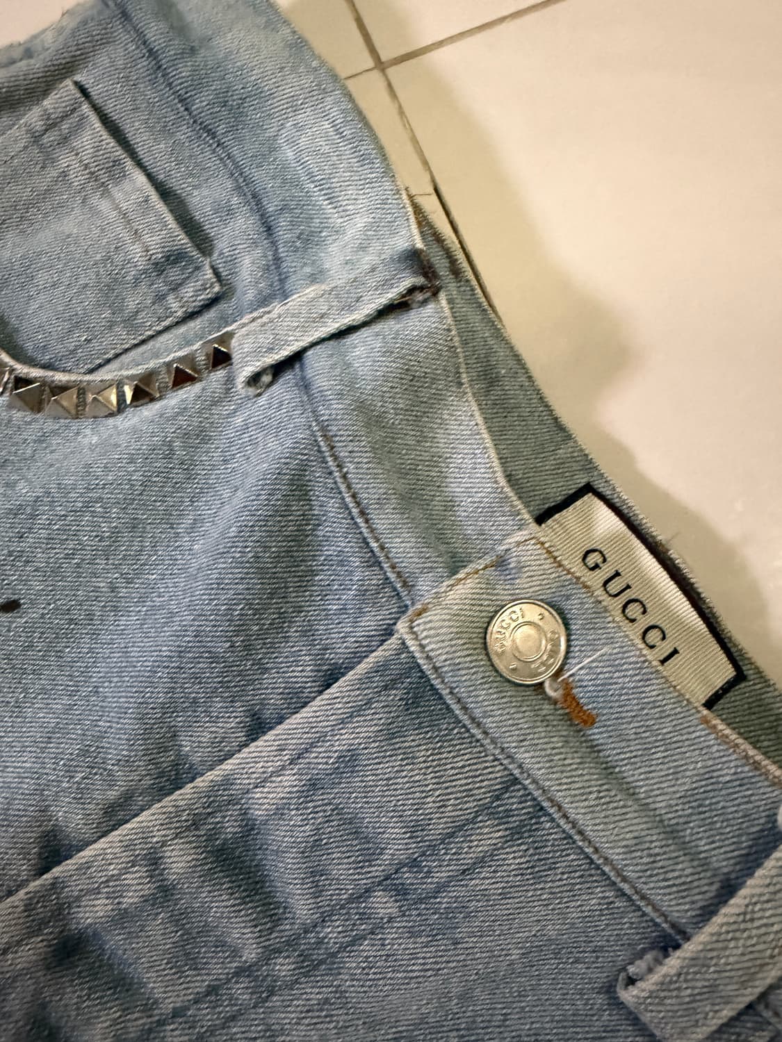 그래피티 로고 프린트 데님 진 / 구찌 미켈레 스타일 상품이미지4