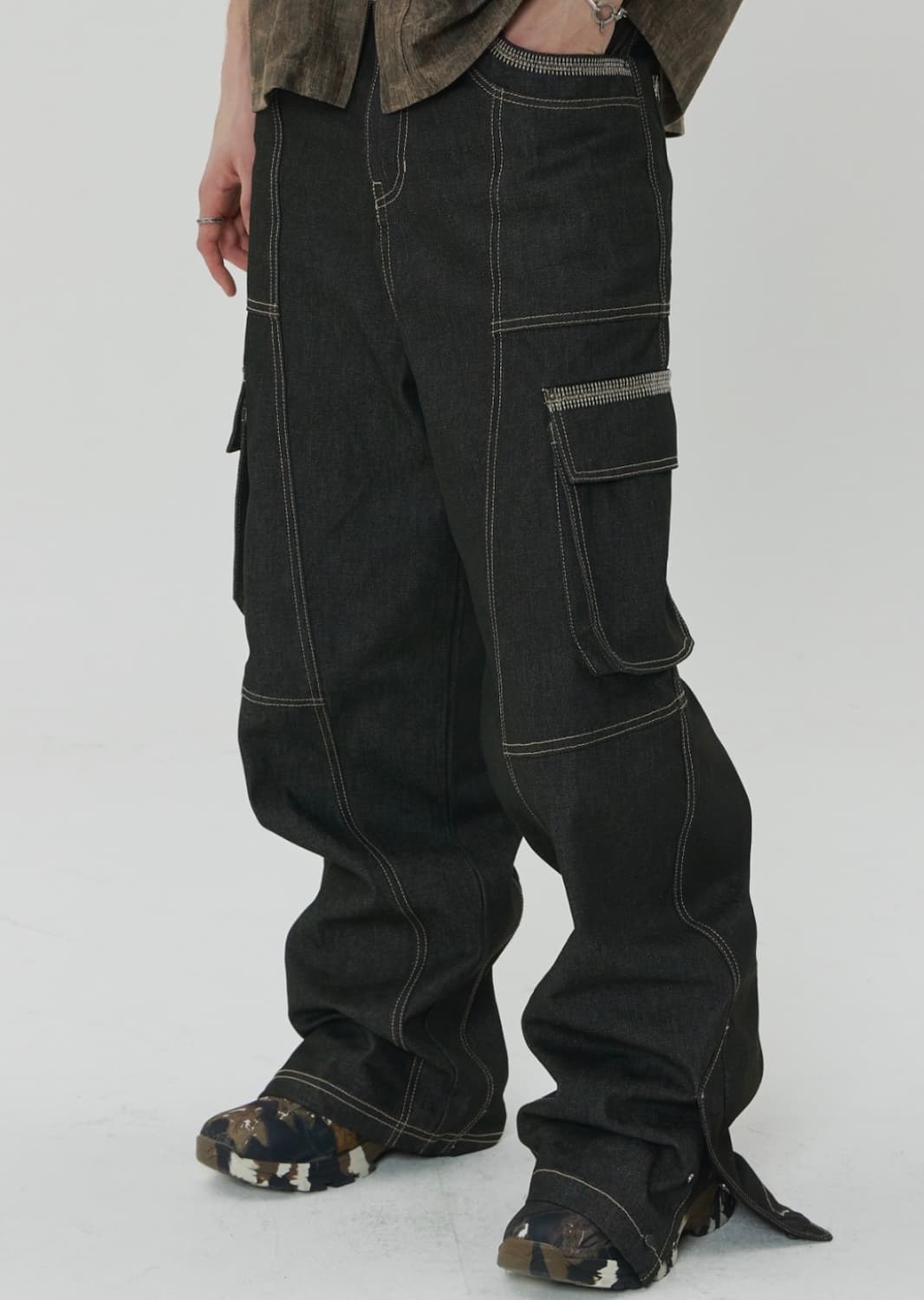 메종미네드 오블리크 패치 데님 48 상품이미지6