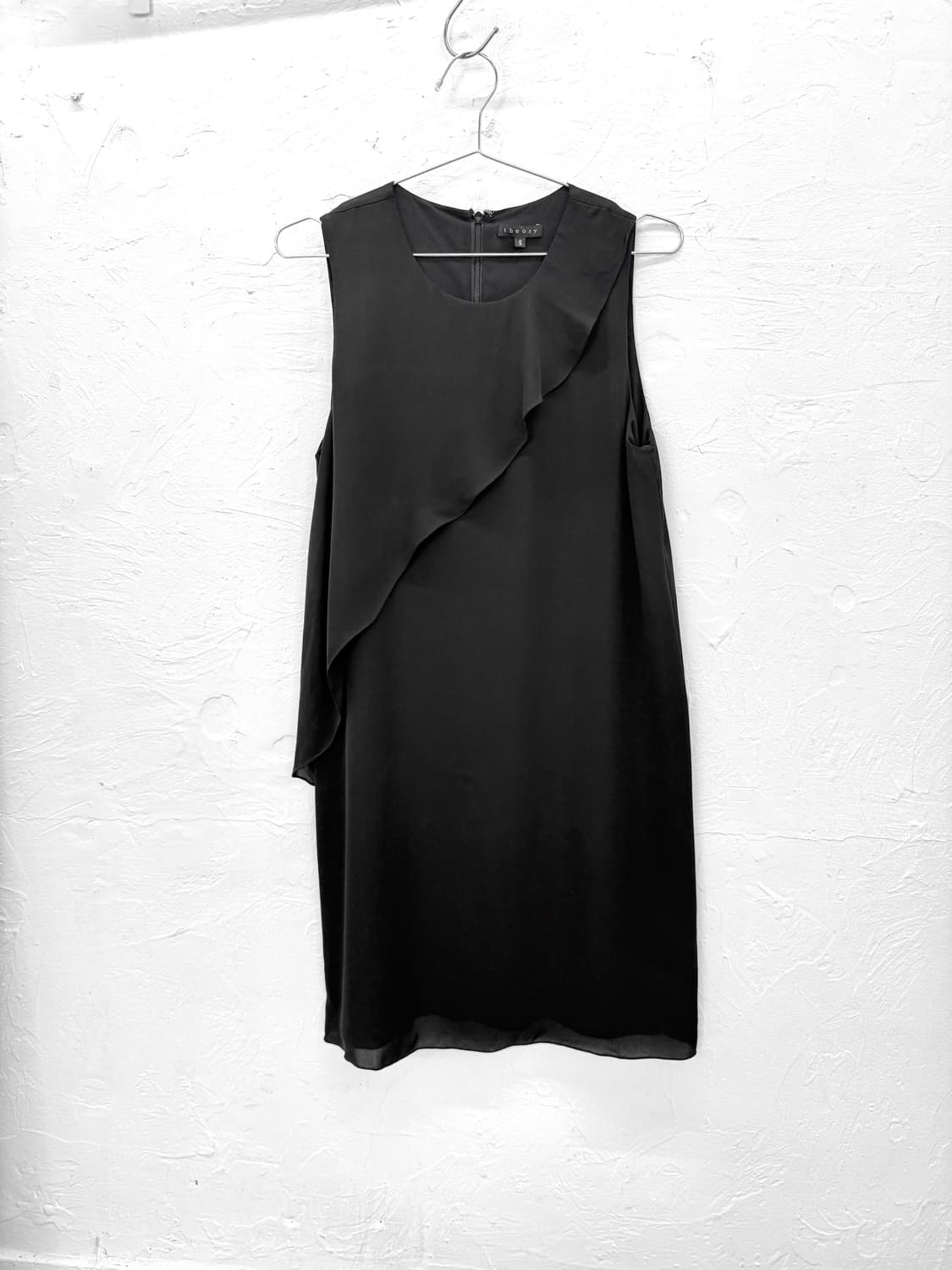 theory 사선 레이어드 실크 원피스 상품이미지1