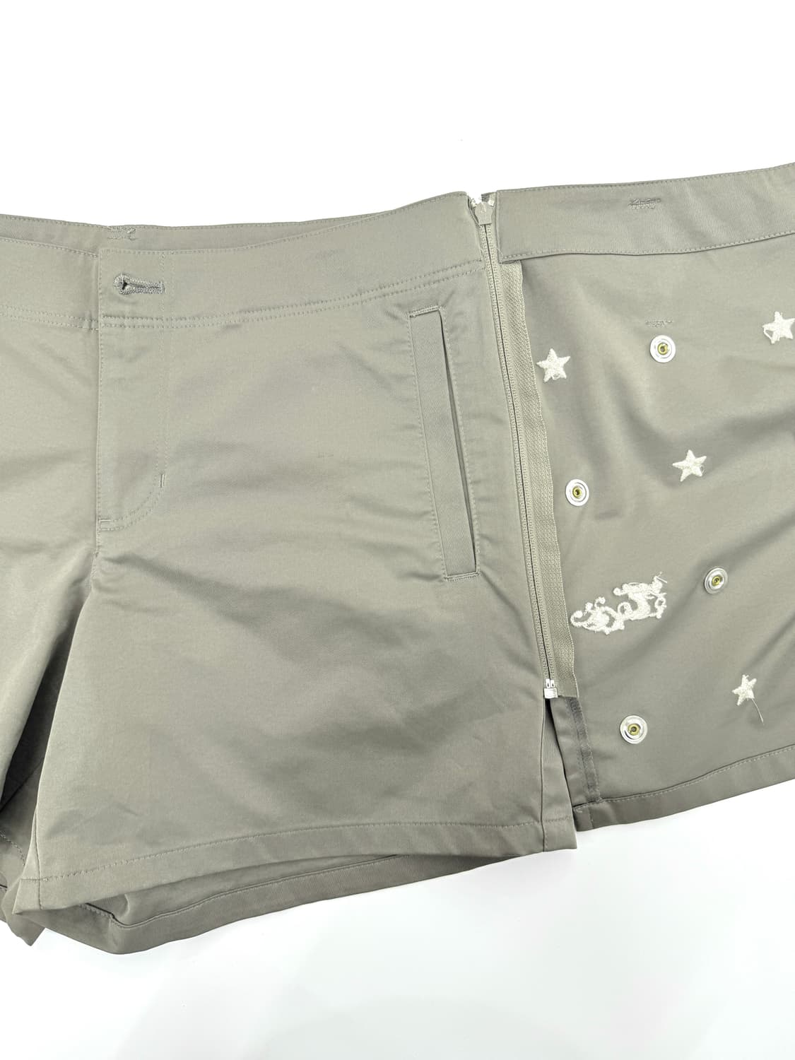 빈티지 Dance With Dragon 카키 스타 스터드 숏팬츠 스커트 상품이미지4