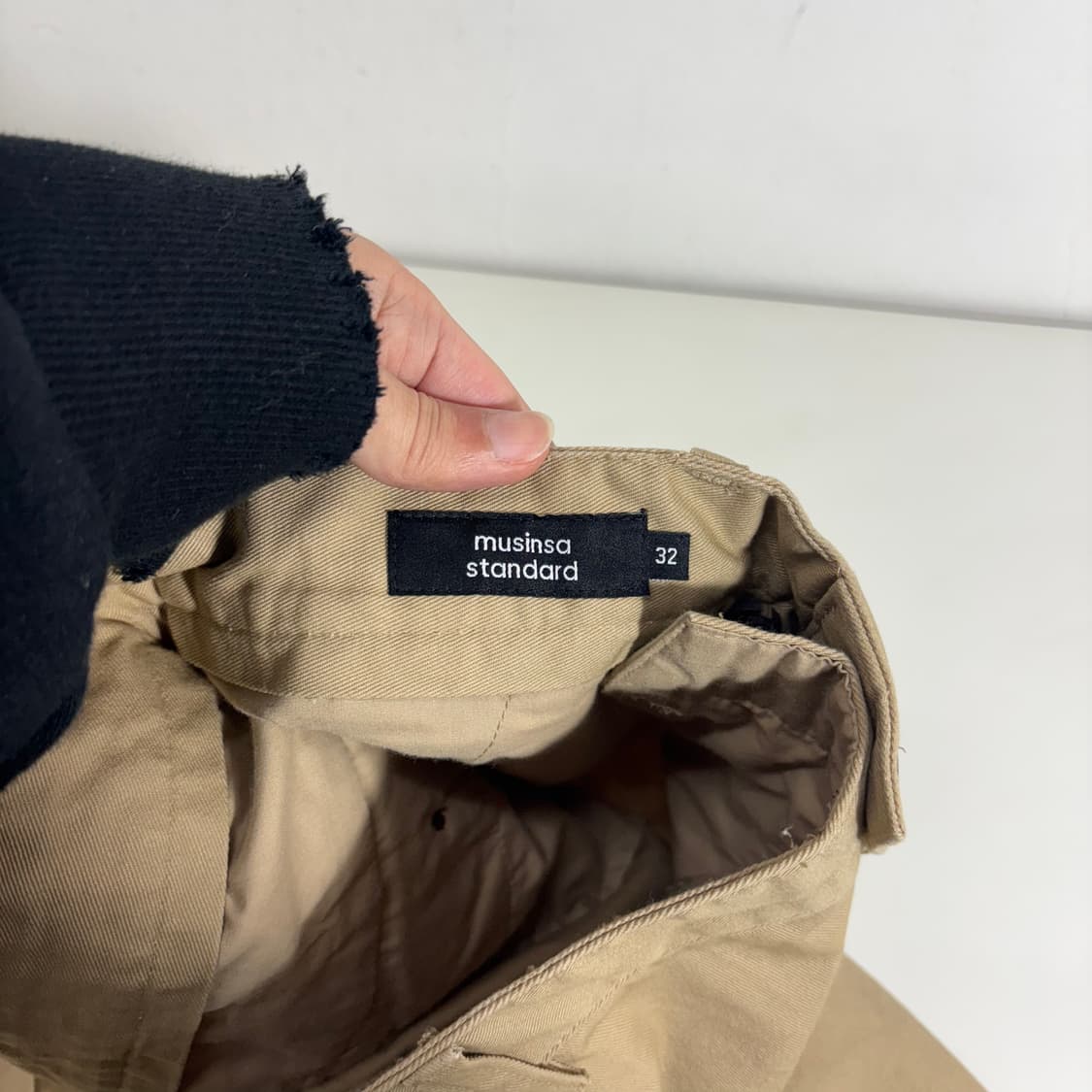 32 무신사스탠다드 무탠다드 베이지 세미와이드 치노팬츠 상품이미지5