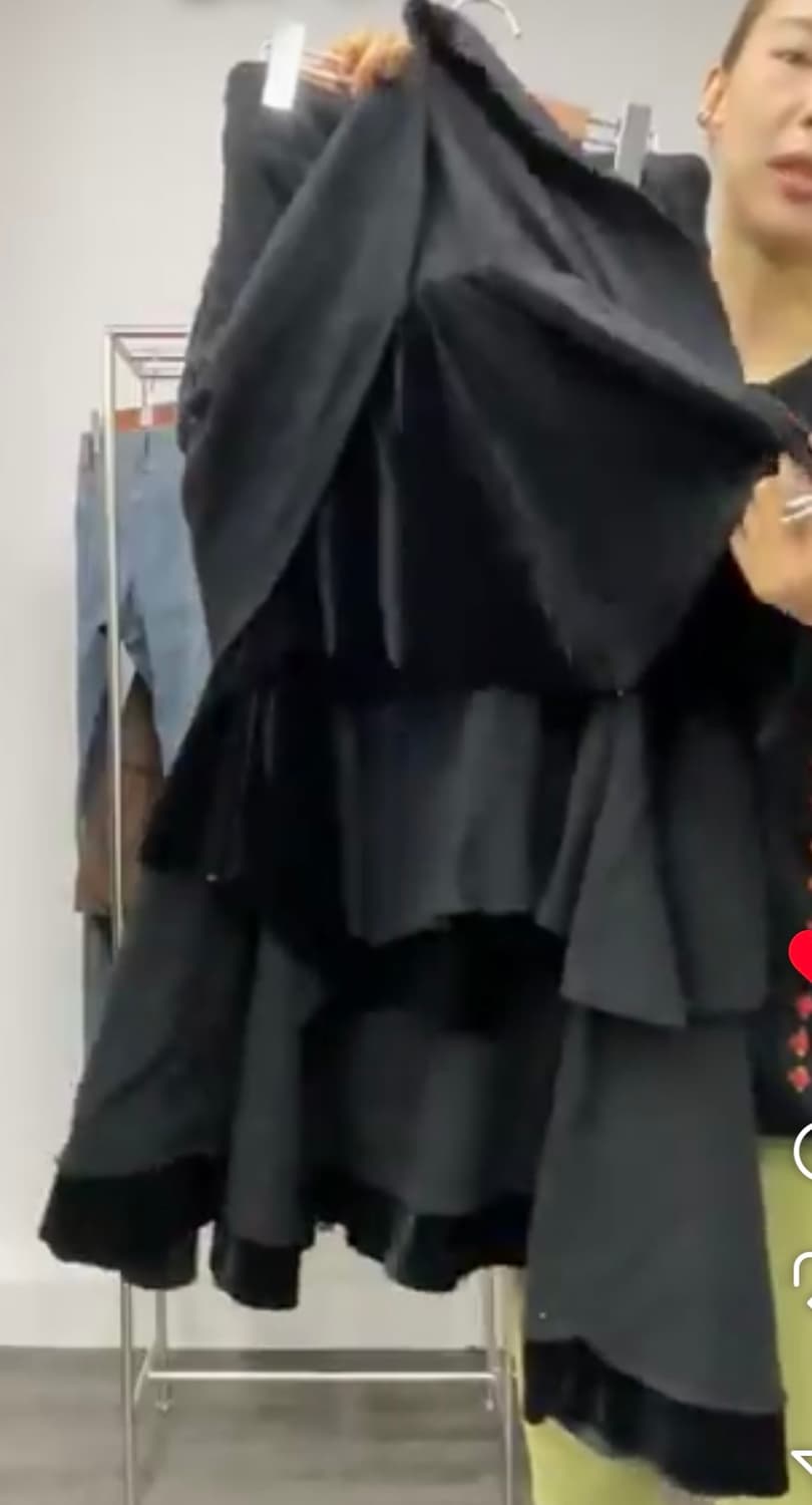 울 벨벳 롱 스커트 상품이미지3