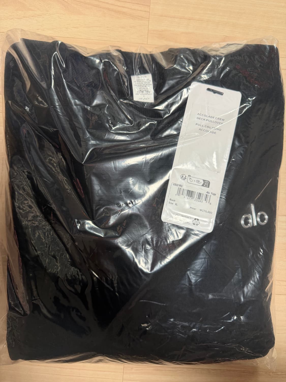 알로 요가 Accolade 크루넥 풀오버 블랙 XL 새상품 상품이미지1