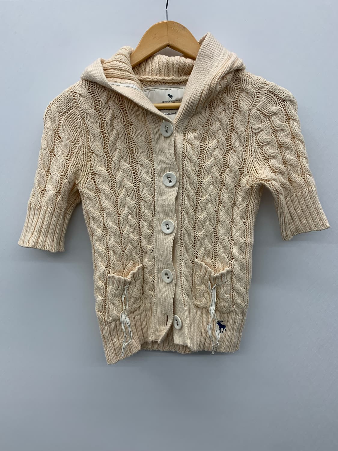 아베크롬비 피치 아이보리 하프 후드 가디건 상품이미지4