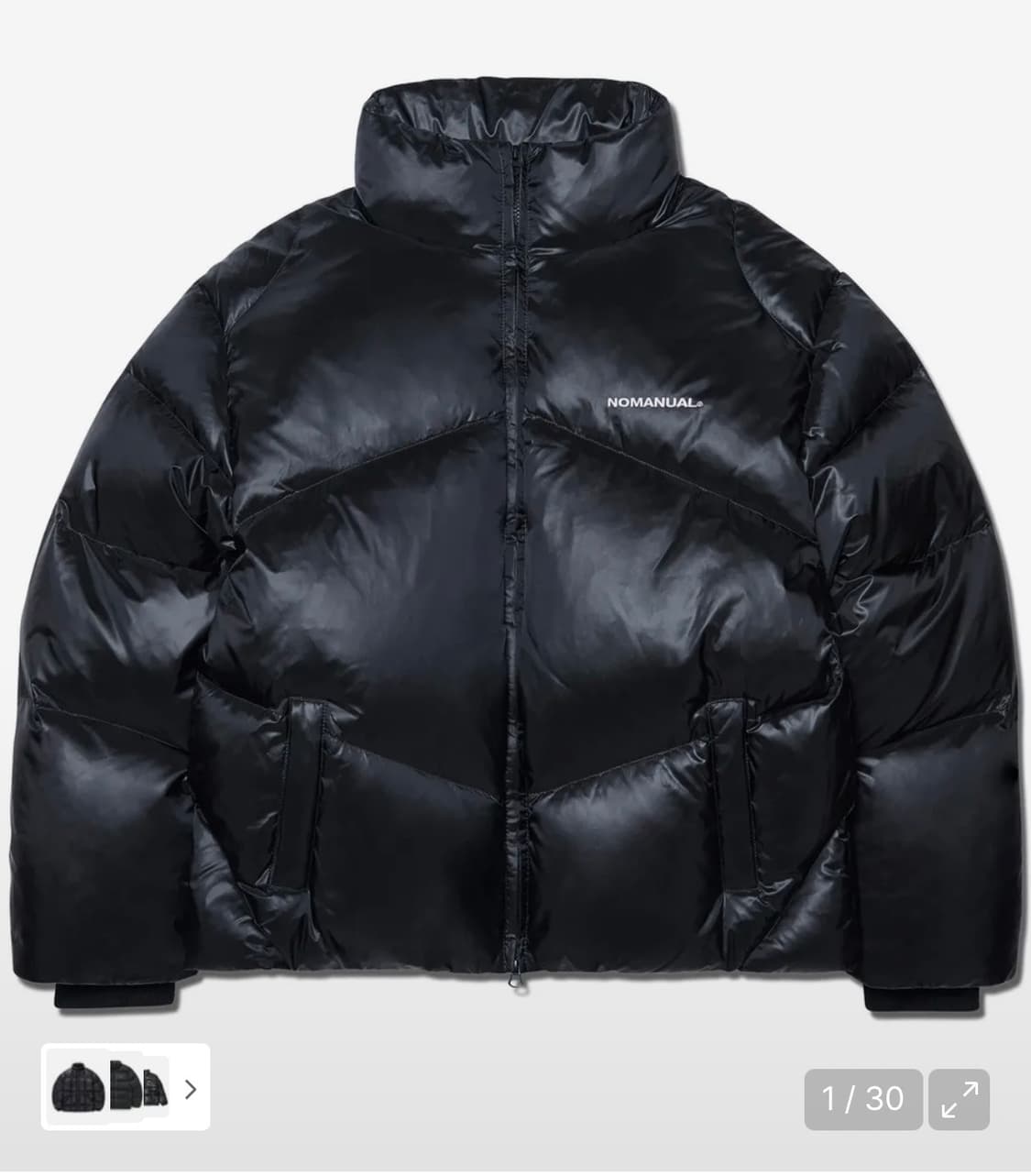 노매뉴얼 사카이 덕다운 글로시 블랙 패딩 상품이미지1