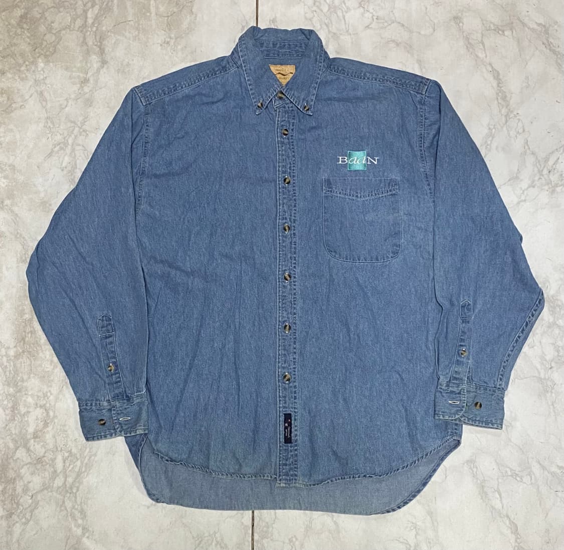 빈티지 오버핏 청 셔츠 아메카지 스트릿 105 상품이미지1