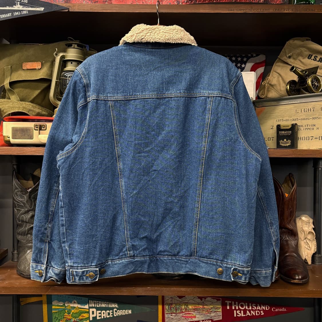 90s 리 쉐르파 보아라이닝 탈부착 크롭 데님 트러커자켓  N287 상품이미지2