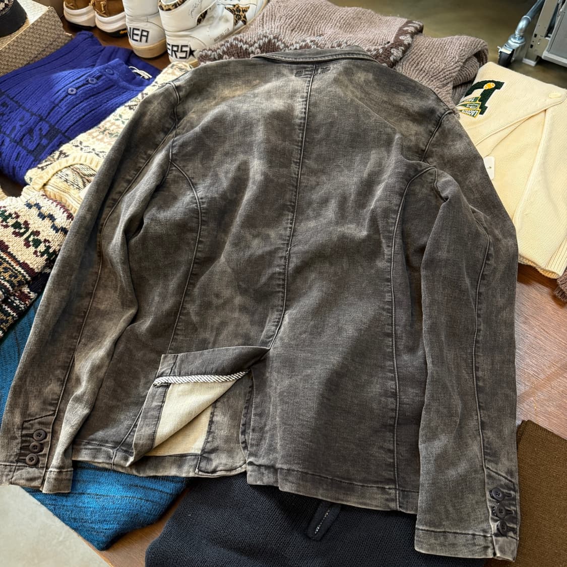 테테옴므 카즈타카 카토 워싱 스트레치 블레이저 상품이미지7