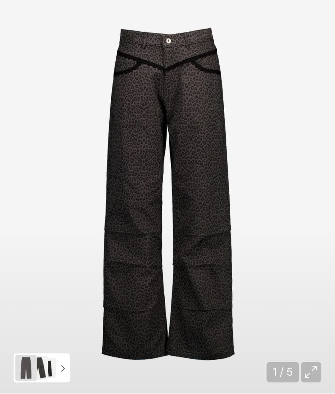 LEOPARD LACE PANTS / CHARCOAL 상품이미지1