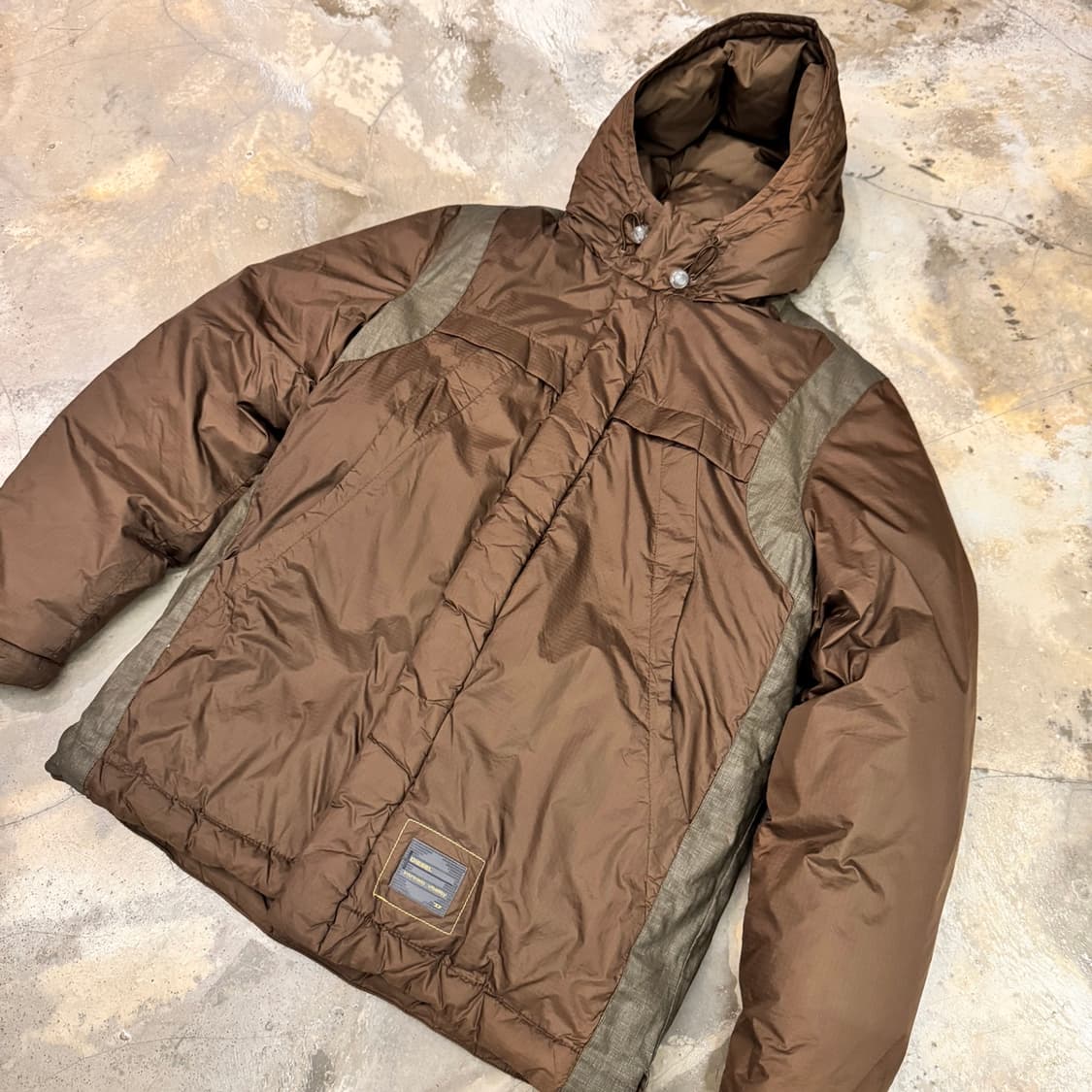 디젤 후드 패디드 다운 자켓 브라운 상품이미지4