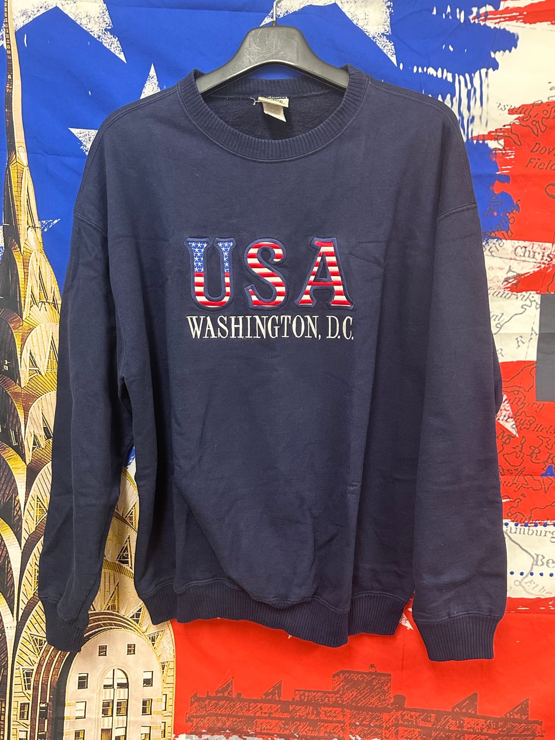 빈티지 usa 워싱턴Dc 네이비 오버핏 맨투맨L100 상품이미지1